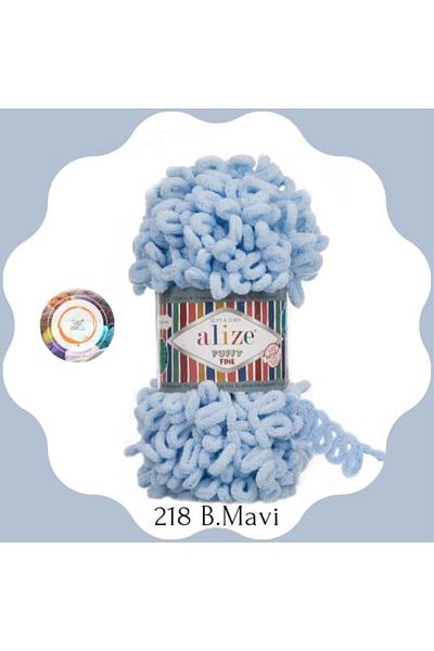 Alize Puffy Fine Hand Knitting Yarn SMALL BOWL Single - 100 Gr14.5 MtFinger Rope, Blanket Rope