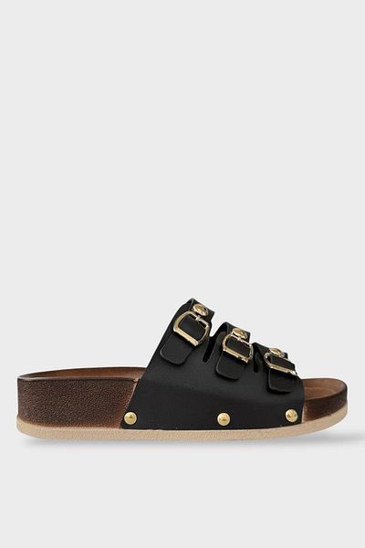 Liger Women's Daily Slippers Buckle Three Strips Stylish Orthopedic Summer Home Beach Vacation Work Slippers Black