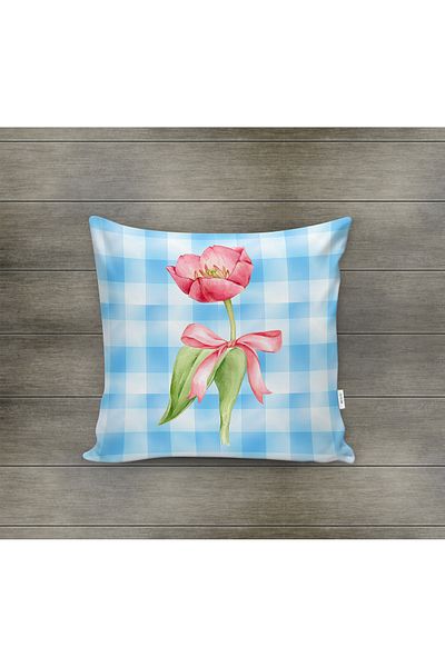 Evmila Husa de perna din catifea cu tema primavara 43x43 Cm Imprimare pe doua fete