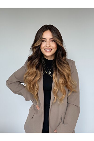 Fenomen Peruk Luxury Perçemsiz Ombreli Ön Işıltılı Vip Peruk