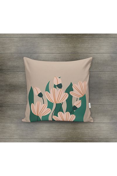 Evmila Husa de perna din catifea cu tema primavara 43x43 Cm Imprimare pe doua fete
