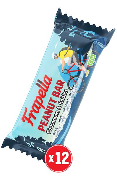 Frapella Vegan Bar with Grapes and Cinnamon Peanut 40 Gr. X 12 Pieces