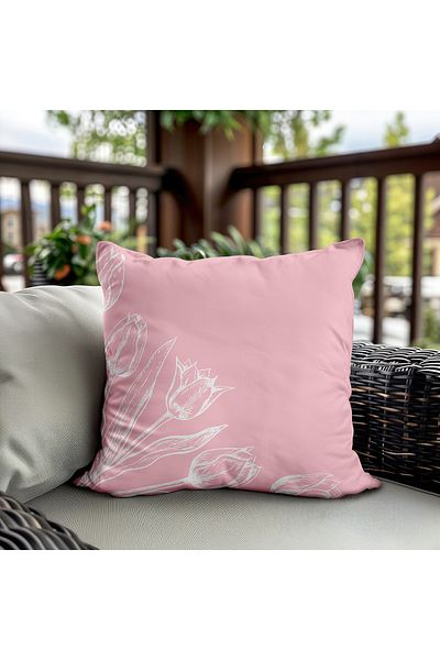 Evmila Husa de perna din catifea cu tema primavara 43x43 Cm Imprimare pe doua fete