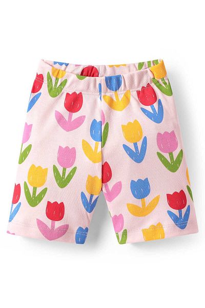 Bonfino Bonfino Cotton Knit Cycling Shorts Pack with Floral Print Pack Of 3 - Blue & Lilac