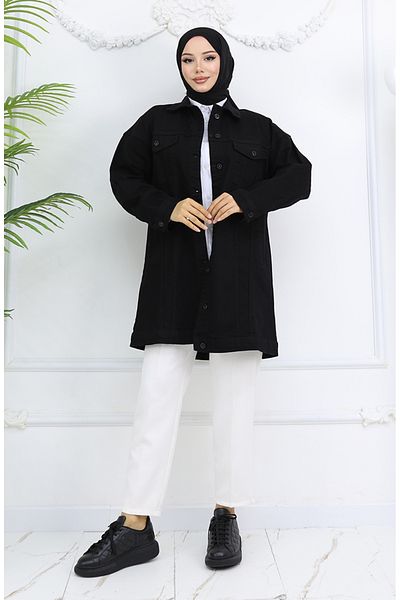 sefamerve Дънково яке Oversize 2746-01, Черно
