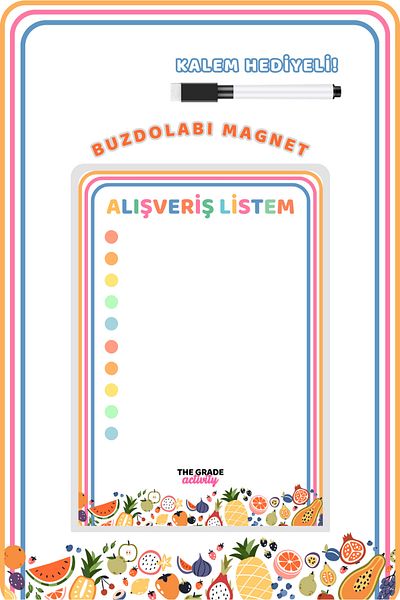The Grade 21X15Cm Magnetic Summer-Sil Note Holder - Shopping List and Fridge Note Holder