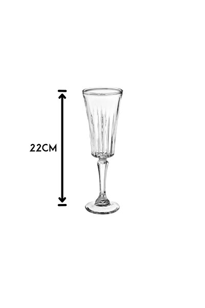 Dania Luxury Glass Drinking Glasses Set - 6 Pieces, Height 22 cm, Capacity 175 ml