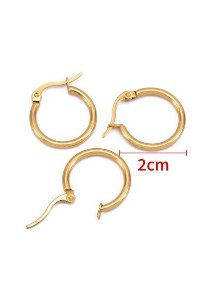 Choice gold-color 10pcs 20mm Stainless Steel Earrings Open Ear Rings For Jewlery Making DIY Components Acce