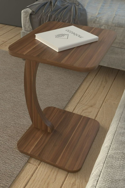 Limnizza C Ayaklı Modern Yan Sehpa Koltuk Yanı Laptop Kahve Kitap Şehpası Ser...