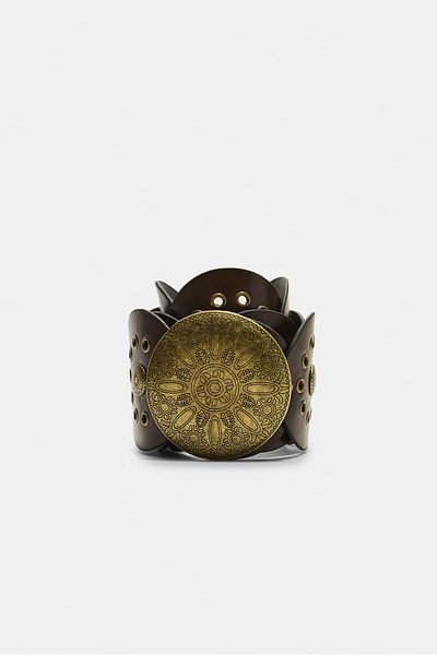 Stradivarius Studded belt with plate