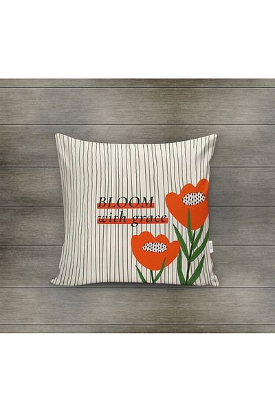 Evmila Husa de perna din catifea cu tema primavara 43x43 Cm Imprimare pe doua fete