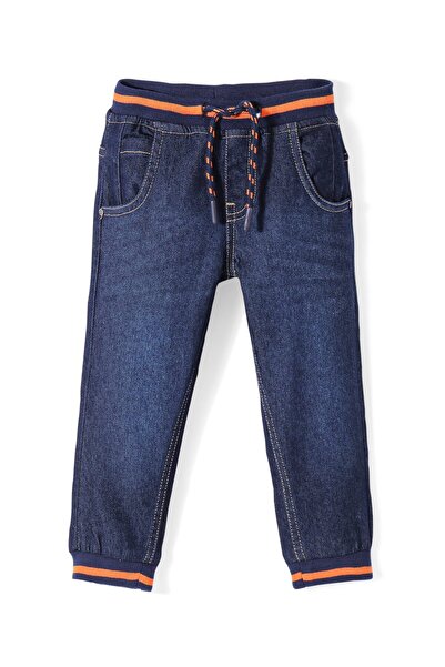 Babyhug Babyhug Denim Full Length Washed Joggers With Stretch - Blue