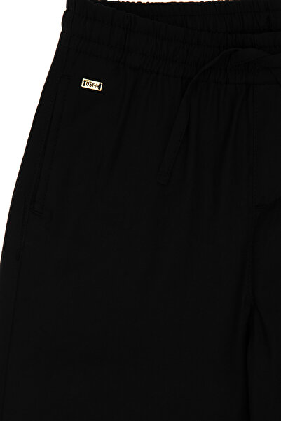 U.S. Polo Assn. Kız Çocuk Siyah Loose Fit Modal Karışımlı Kanvas Pantolon 50300911-VR046