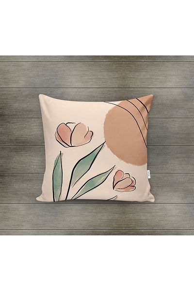 Evmila Husa de perna din catifea cu tema primavara 43x43 Cm Imprimare pe doua fete