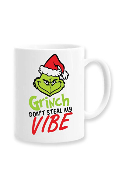 OEM Cană albă personalizată „Grinch Don't Steal My Vibe”, Inovatix®. 330 ml