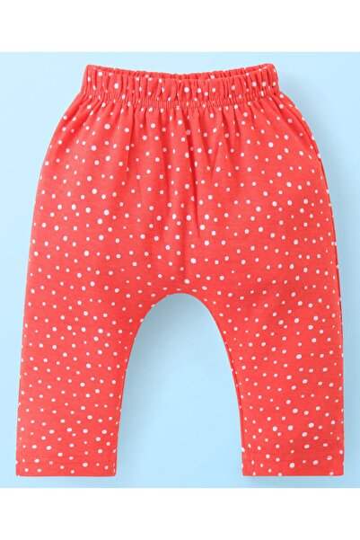 Babyhug Babyhug Cotton Knit Full Length Diaper Leggings Stripes & Floral Pack Of 3-Navy Off White & Red