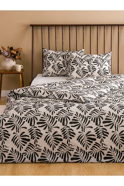 LC Waikiki Lcw Home Black Patterned Double Duvet Cover Set
