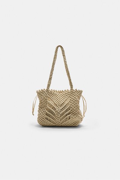 Stradivarius Macram shopper bag