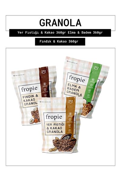 FROPİE Fropie Peanut & Cocoa - Apple & Almond - Hazelnut & Cocoa Granola Set of 3