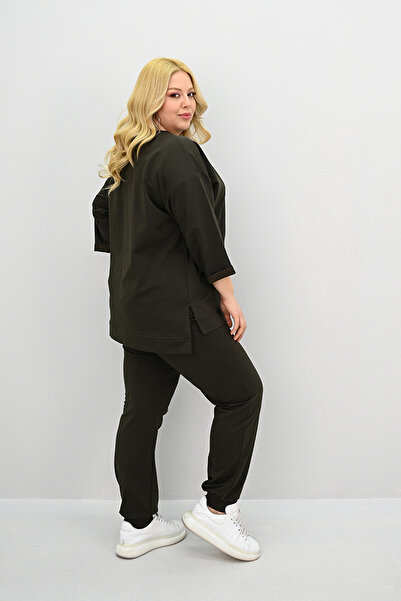 Koza Butik Γυναικείο Σετ Φούτερ με λαστιχένιο μανίκι τριών τετάρτων 8185-25