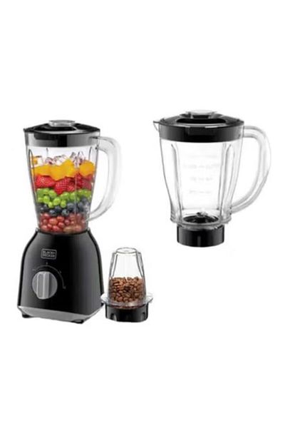 Black&Decker Blender With Grinder Mill + 1.0L Extra Jar 1.5 L 400.0 W BX365J-B5 Black
