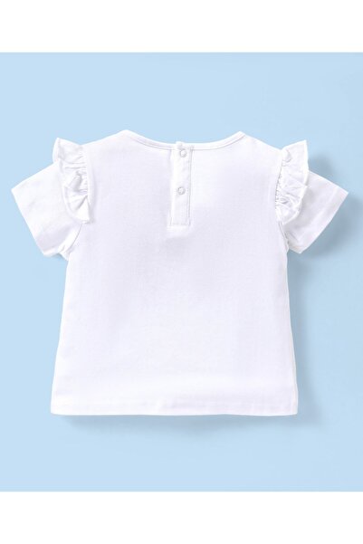 Babyhug Babyhug Frill Sleeves Top with Butterfly Embroidered Skirt - White & Red