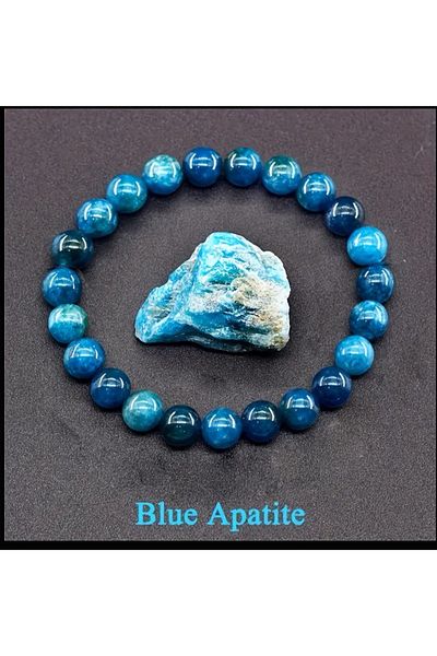 ORGANICYOU Yiwu Stylish Bohemian Blue Apatite Beads Bracelet - Natural Stone Jewelry, Daily Wear