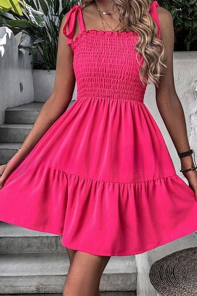 kallima Rochie Aerobin țesută flexibilă și confortabilă roz fucsia - Fusta cu volane