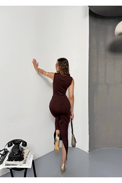 AFA Midi Length Plain Maxi Dress with Accessory Detail - Graduation - Wedding - Henna - Engagement