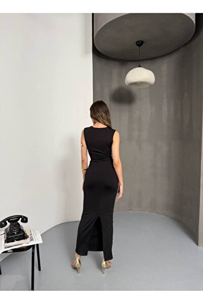 AFA Midi Boy  Düz Maxi Aksesuar Detaylı Elbise - Mezuniyet - Düğün- Kına - Nişan