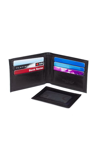 Newish Men's Black Genuine Leather Wallet and Card Holder