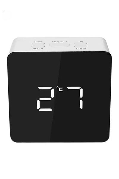 COOYA Digital Alarm Clock, Battery Powered with Large Display Led, Black