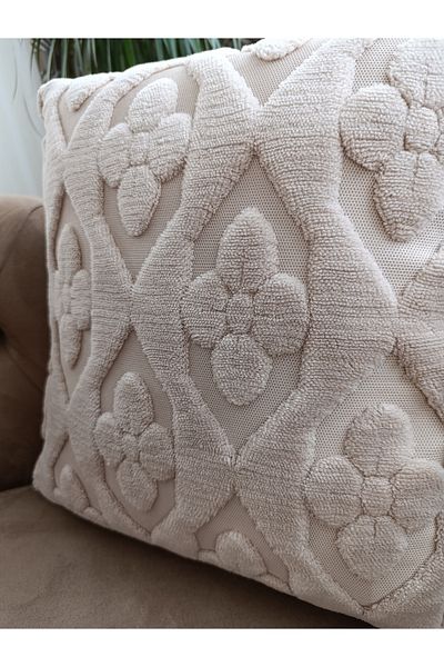 Home Bohemian Special Design Punch Embroidered Tufting Throw Pillow Cover 43X43 cm - Clover Pattern