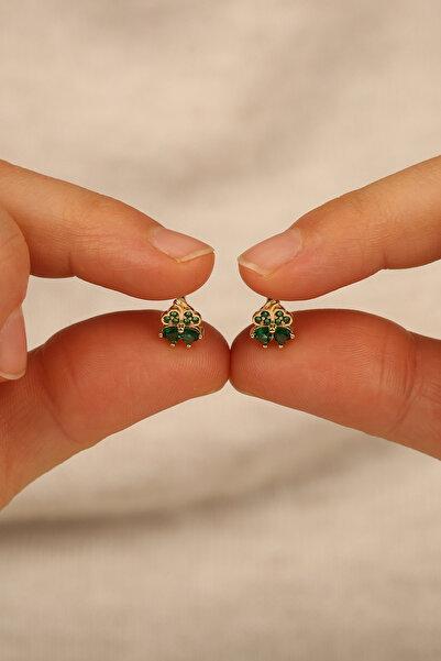 Çgk Çiğdem Gürel Kuyumculuk 22 Ayar Yonca Çocuk Altın Küpe