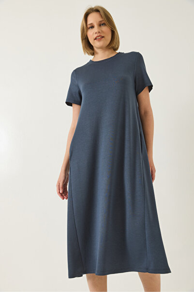 Bianco Lucci Rochie de bază cu mânecă scurtă, cu decolteu, cu buzunar, 300 60283218