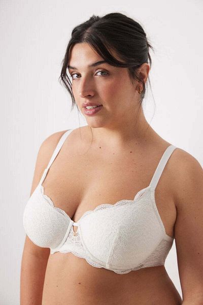 Women'secret BEAUTIFUL Classic white lace padded bra
