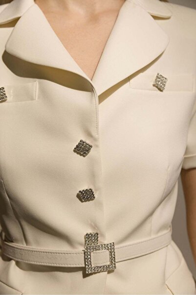 Jerrushka Diana By Jerrushk Beyaz Blazer Ceket