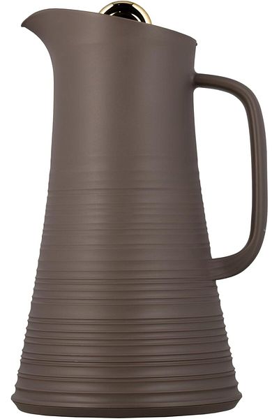 ALSAIF Deva Coffee And Tea Vaccum Flask In Brown/gold / Leak-proof And Keeps Drinks Hot 1 Liter