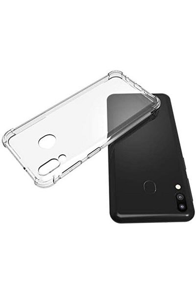DERİK حافظة لهاتف Galaxy A20 شفافة لهاتف htsp ممتصة للصدمات [حافظة متوافقة مع هاتف Galaxy A20 - شفافة] shm