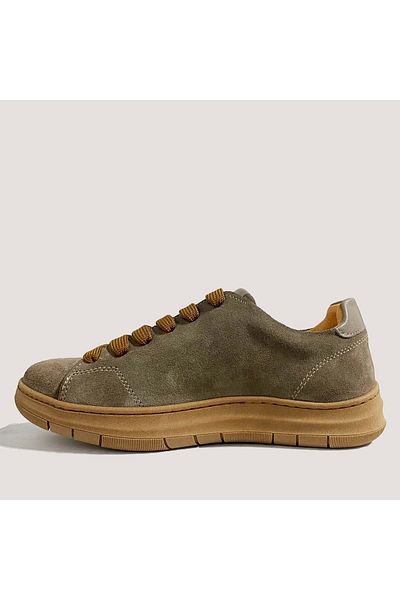 Mammamia Women's Leather Zippered Casual Shoes D24Ka-335 - Toupe - 36