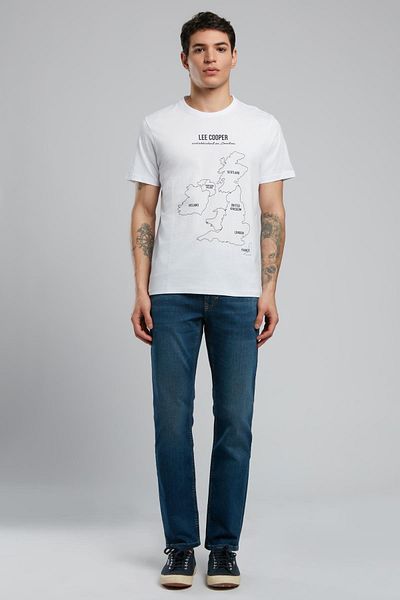 Lee Cooper England Men's O Neck T-Shirt White