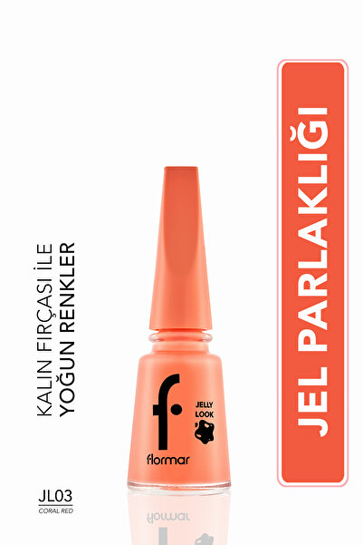Flormar Jel Görünümlü Parlak Oje (MERCAN KIRMIZI) - Jelly Look Ne. - Jl03 Coral Red - 8690604233618