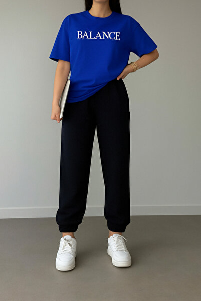 EYAX MODA طقم بدلة رياضية نسائية مطبوعة - طقم تي شيرت علوي وسفلي