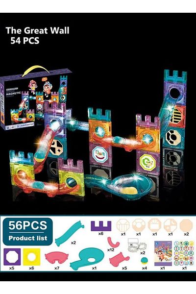 COOYA LED Orbital Magnetic Building Blocks Set,3D Construction Toys,Educational Toys for Toddlers & Kids