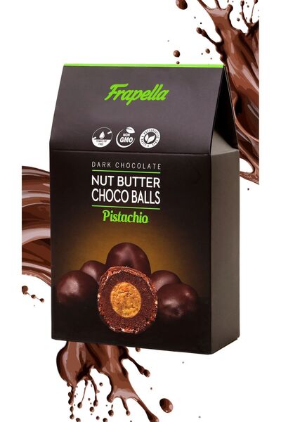 Frapella Bitter Çikolata Kaplı Antep Fıstık Ezmesi Dolgulu Hurma Topu 120 Gr.