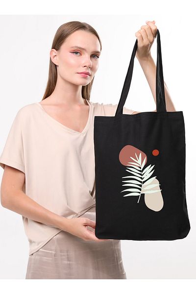 Çınar Bez Çanta Geantă tote Plane Art Leaf neagră