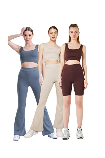 THIFF GYMWEAR Еластичний трикотажний бюстгальтер з квадратним вирізом і шнурі...