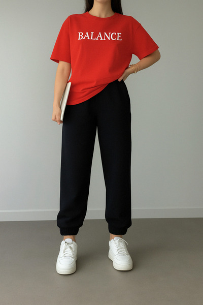 EYAX MODA Women's Printed Tracksuit Set - Tshirt Jogger Bottom Top Set