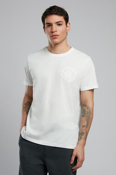 Lee Cooper Codrin Ανδρικό T-Shirt με λαιμόκοψη εκρού