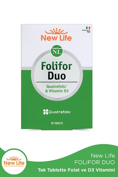 New Life Folifor Duo 30 Tablets - 400Mcg Folic Acid and 1000Iu Vitamin D3